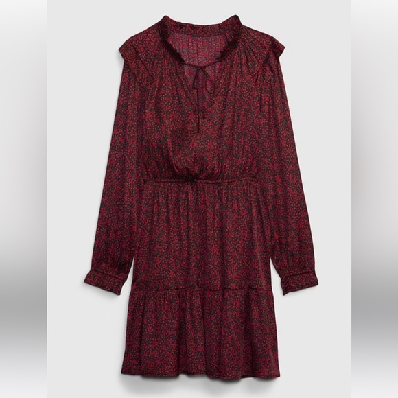 GAP Split Neck Tiered Mini Dress - Picture 5 of 12